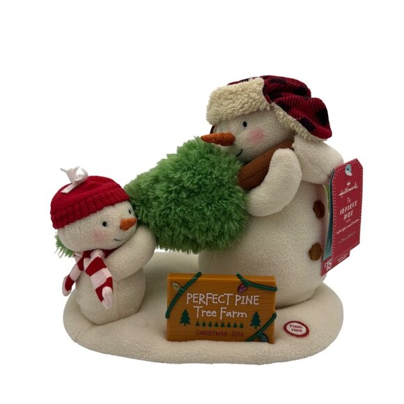 Hallmark Keepsake Snowman With Tree Plush Holiday Figurine The Perfect Tree - Picture 1 of 5